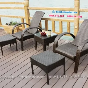 Bộ Bàn Ghế Nhựa Giả Mây Hồ Bơi GNGMHBBP024 10 Ghế nhựa giả mây hồ bơi GNGMHBBP024