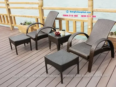 Ghế nhựa giả mây hồ bơi GNGMHBBP024
