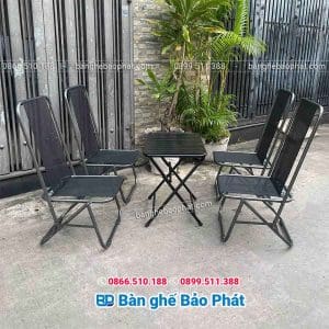 Ghế Xếp Cafe Lưng Cao Mặt Ngồi Lưới Textilene
