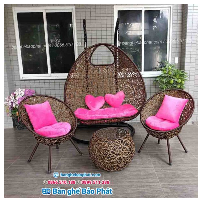 Xích đu tổ chim XĐBP001 rất phù hợp trong các không gian ngoài trời