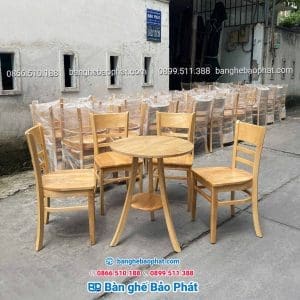 Bàn ghế cafe cabin mặt gỗ 12 Bàn ghế cafe Cabin mặt gỗ giá rẻ tại xưởng bàn ghế Bảo Phát