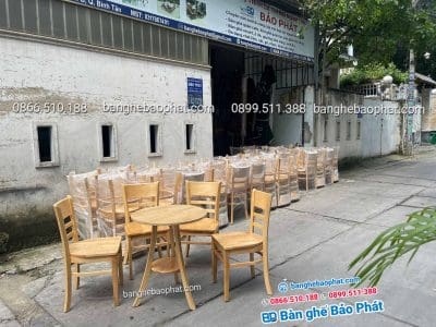 Bàn ghế cafe cabin mặt gỗ giá rẻ tại xưởng bàn ghế Bảo Phát
