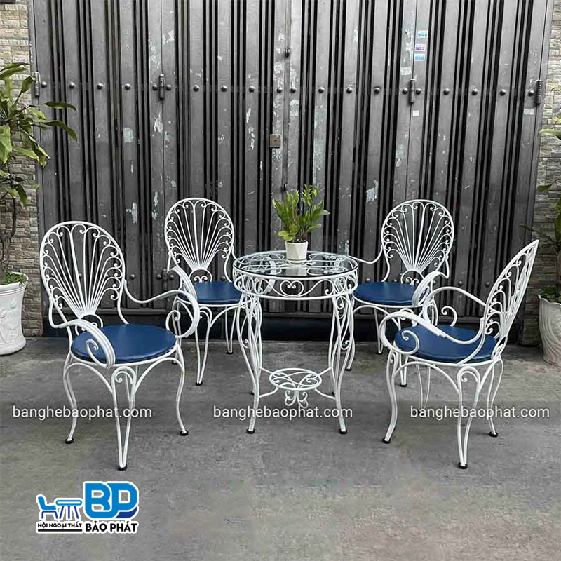 Bàn ghế cafe sắt có độ bền cao