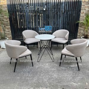 Bàn ghế cafe sắt nệm ghế Vario