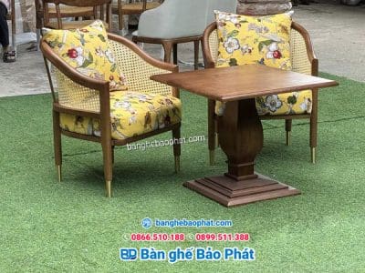 Bàn ghế gỗ cafe Grasse