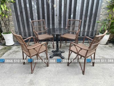 Bàn ghế mây nhựa ngoài trời BGMNBP063