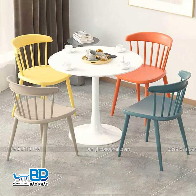 Bàn ghế nhựa cafe phù hợp với nhiều không gian