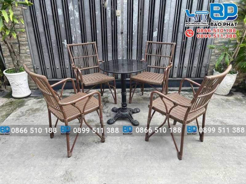 Bàn ghế nhựa giả mây BGMNBP063 thanh lý