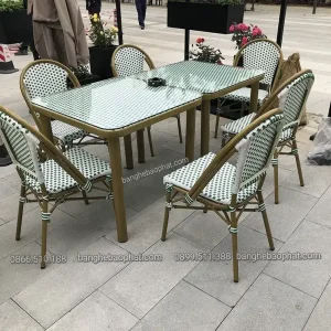 Bàn ghế nhựa giả mây cao cấp BGNGMBP060