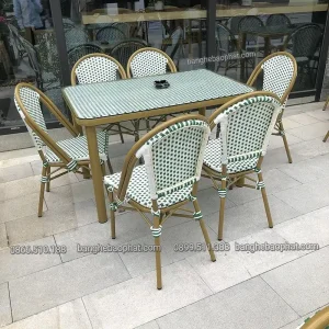 Bàn ghế nhựa giả mây cao cấp BGNGMBP060