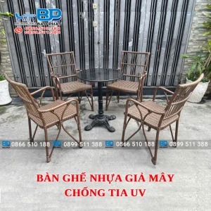 Bàn ghế nhựa giả mây chống tia UV