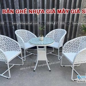 Nơi bán bàn ghế nhựa giả mây giá sỉ uy tín, chất lượng