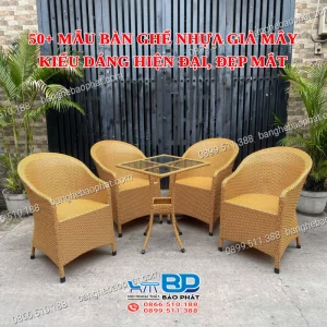 50+ mẫu bàn ghế nhựa giả mây kiểu dáng hiện đại, đẹp mắt