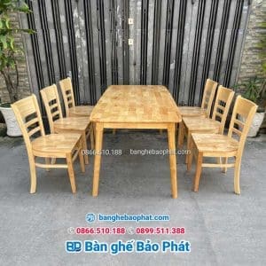 Bàn ghế phòng ăn gỗ 6 ghế BGPABP003