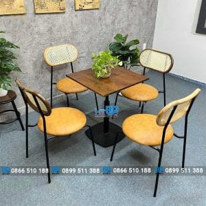 Bàn ghế sắt nệm BGSNBP049