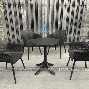 Bộ bàn ghế nhựa cao cấp 3062 đen