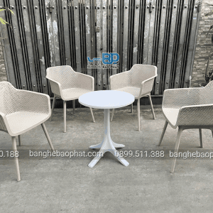 Bộ bàn ghế nhựa cao cấp 3062 kaki
