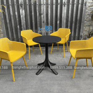 Bộ bàn ghế nhựa cao cấp 3062 vàng