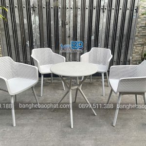 Bộ bàn ghế nhựa cao cấp 3062 xám