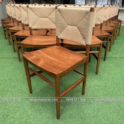 Ghế gỗ đan dây giấy xe Bảo Phát.