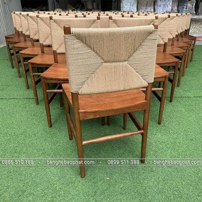 Ghế gỗ đan dây giấy xe Bảo Phát.