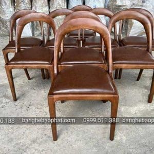 Ghế gỗ Sharon cao cấp 12 Ghế gỗ Sharon cao cấp nệm nâu