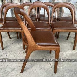 Ghế gỗ Sharon cao cấp 13 Ghế gỗ Sharon cao cấp nệm nâu
