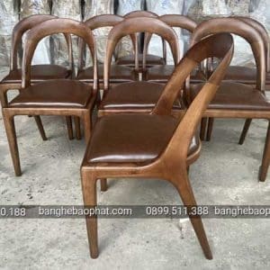 Ghế gỗ Sharon cao cấp 14 Ghế gỗ Sharon cao cấp nệm nâu