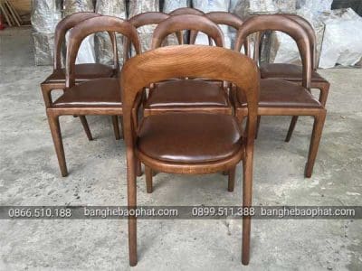 Ghế gỗ Sharon cao cấp nệm nâu