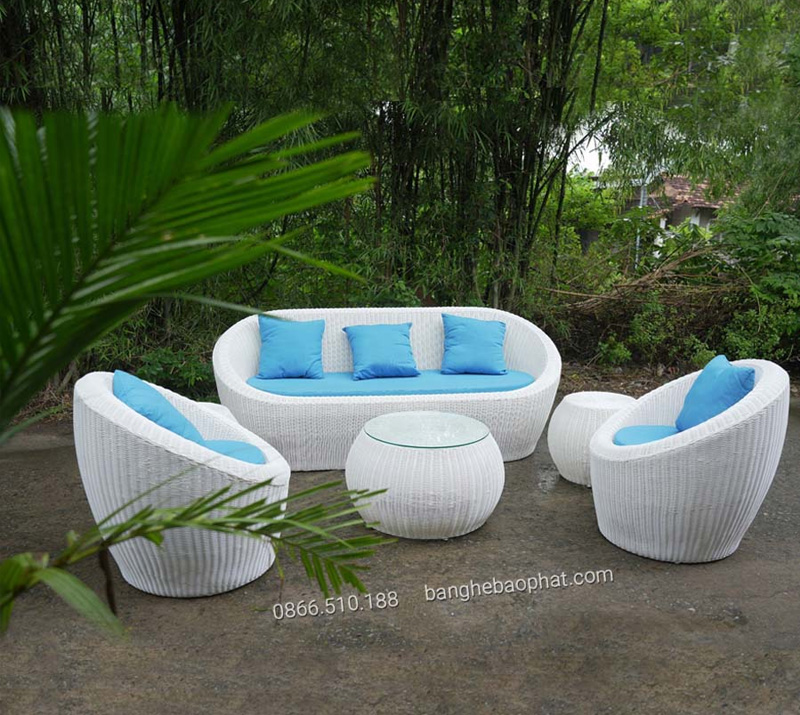 Sofa nhựa giả mây có đệm SFNGMBP005