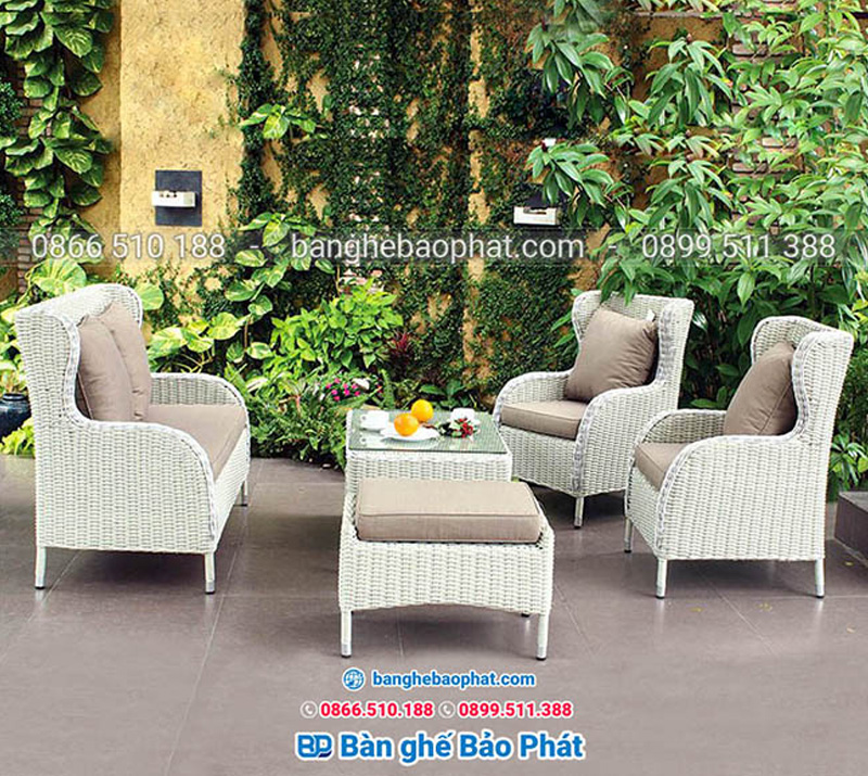 Sofa nhựa giả mây có đệm SFNGMBP008