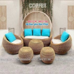 Sofa nhựa giả mây ngoài trời SFNGMBP018