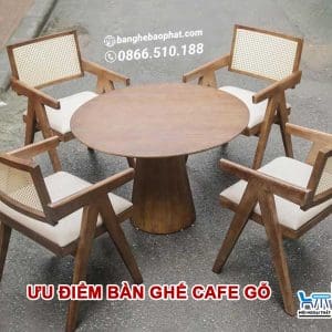 Ưu điểm bàn ghế cafe gỗ