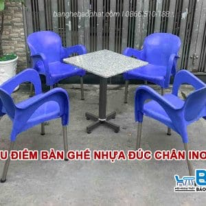 Ưu điểm bàn ghế nhựa đúc chân inox