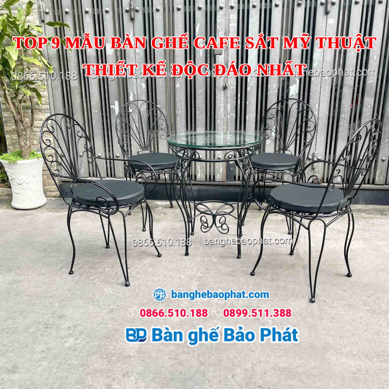 Top 19 mẫu bàn ghế cafe sắt mỹ thuật thiết kế độc đáo nhất [timect]