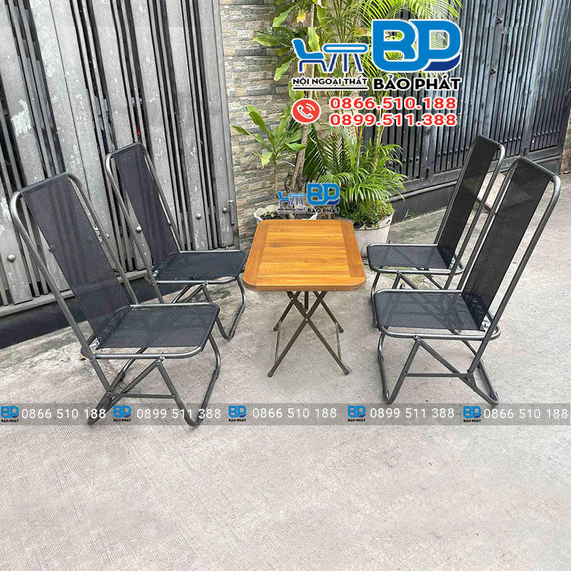 Bàn ghế cafe take away khung sắt sơn tĩnh điện