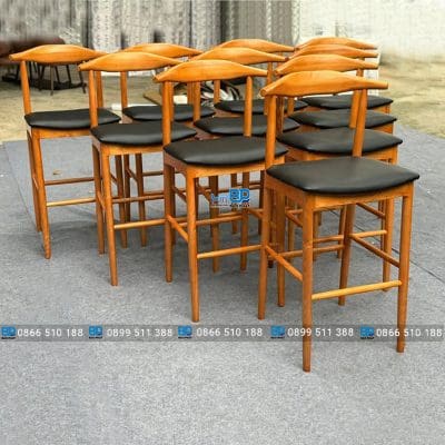 Ghế bar bull gỗ tự nhiên