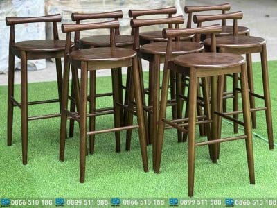 Ghế bar gỗ mặt tròn