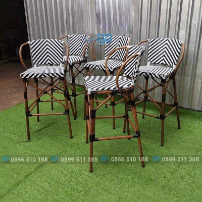 Ghế bar nhựa giả mây kiểu Pháp GBNGMBP003