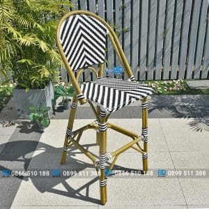 Ghế bar mây nhựa kiểu Pháp GBNGMBP006