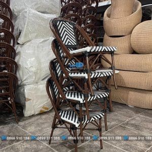 Bàn ghế nhựa giả mây bistro 8 Bàn ghế nhựa giả mây bistro