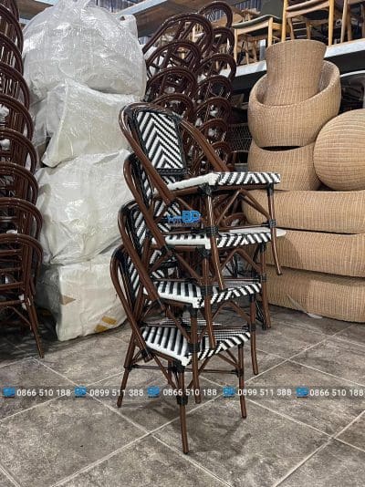 Bàn ghế nhựa giả mây bistro