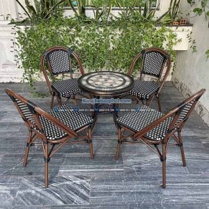 Bàn ghế nhựa giả mây ngoài trời BGMNBP066