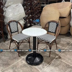Bàn ghế nhựa giả mây bistro 9 Bàn ghế nhựa giả mây bistro