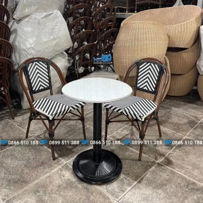 Bàn ghế nhựa giả mây bistro