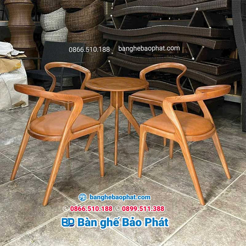 Bộ bàn ghế gỗ cafe Salma giá rẻ tại Quận 9