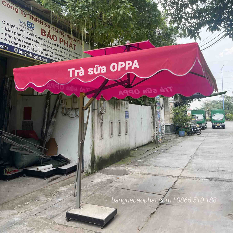 Dù che nắng ngoài chợ lệch tâm vuông 2m x 2m