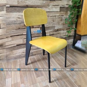 Ghế cafe sắt gỗ Napa màu vàng