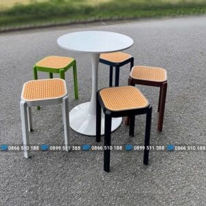 Ghế đôn nhựa giả mây