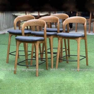 Ghế quầy bar cao 60cm gỗ nệm neva 9 Ghế quầy bar cao 60cm gỗ nệm Neva